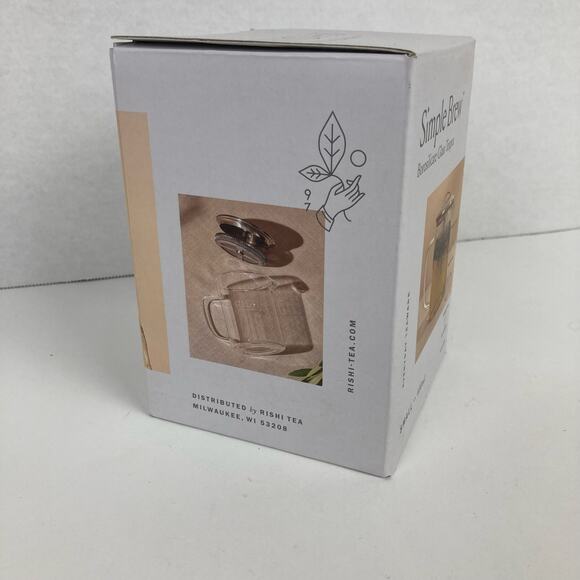 Simple Brew, Borosilicate Glass Teapot 13.5 fl oz (400 ml) Clear Steeping Strain - Picture 3 of 7